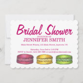 Macaron Cookies Bridal Baby Dusche Einladung (Vorderseite)