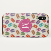 Macaron Cookies Niedliches Monogramm Case-Mate iPhone Hülle (Rückseite (Horizontal))