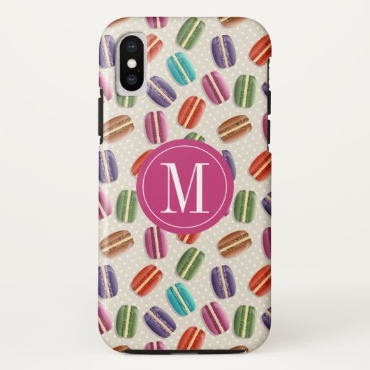 Macaron Cookies Niedliches Monogramm Case-Mate iPhone Hülle (Rückseite)