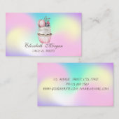 Macaron Cupcake, Süßigkeiten Bäckerei holographisc Visitenkarte (Vorne/Hinten)