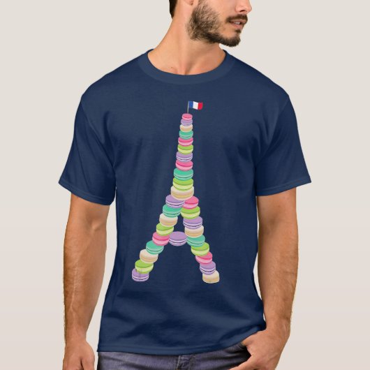 Macaron Eiffel Tower French Macaroon Paris T-Shirt (Vorderseite)