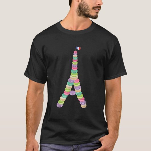 Macaron Eiffel Tower French  Macaroon Paris  T-Shirt (Vorderseite)