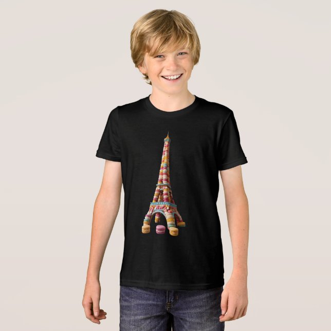 Macaron Eiffel Tower Tri-Blend Shirt (Vorderseite voll)