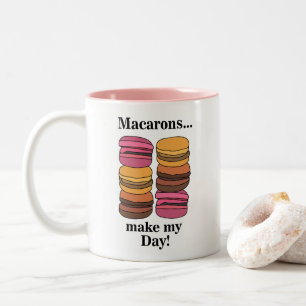 Macaron Farbige Gebäck Süße Zweifarbige Tasse