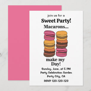 Macaron Farbige Süße Party Einladung