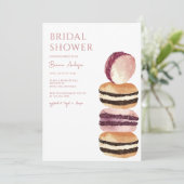 Macaron French Bridal Dusche Einladung (Stehend Vorderseite)