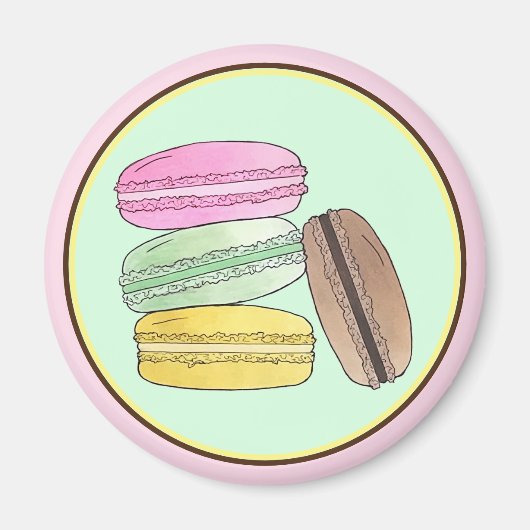 Macaron French Pastry Cookies Macarons Patisserie Magnet (Vorne)