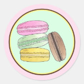 Macaron French Pastry Cookies Macarons Patisserie Runder Aufkleber (Vorderseite)
