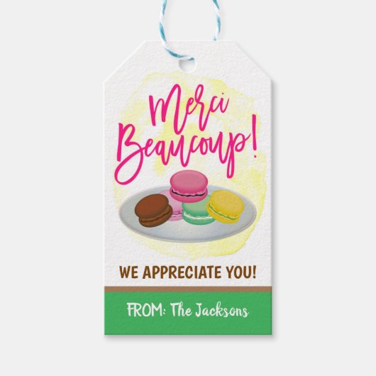 Macaron Gift Tag Geschenkanhänger (Vorderseite)