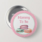 Macaron Girl's Baby Shower Mommy zu sein Button (Vorne & Hinten)