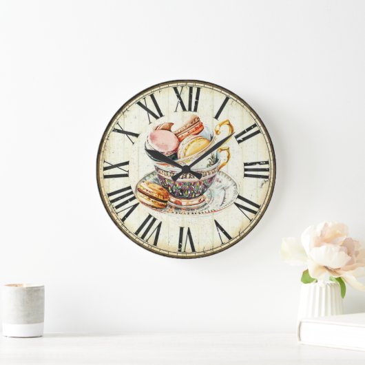Macaron Große Wanduhr (Zuhause)