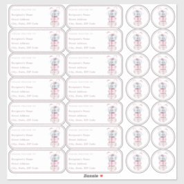 Macaron Individuelle Namensadresse + Umschlag Aufkleber