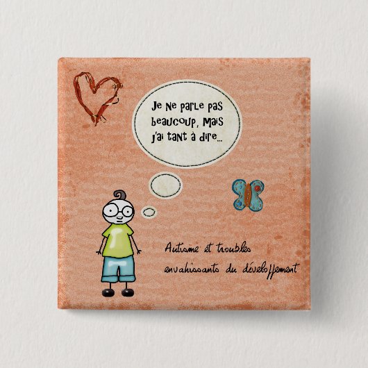 Macaron Je Ne parle Pas beaucoup Button (Vorderseite)