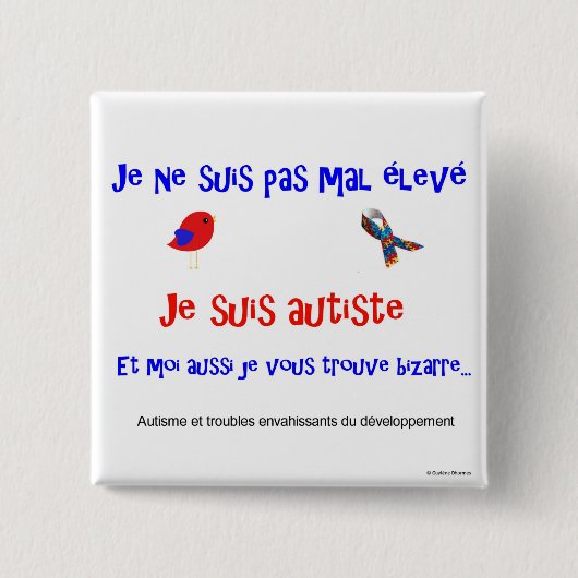 Macaron - Je Ne suis Pas mal élevé carré Button (Vorderseite)