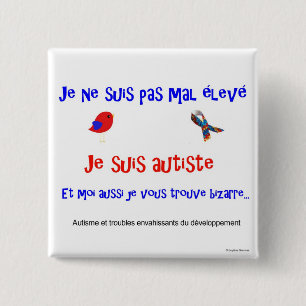 Macaron - Je Ne suis Pas mal élevé carré Button