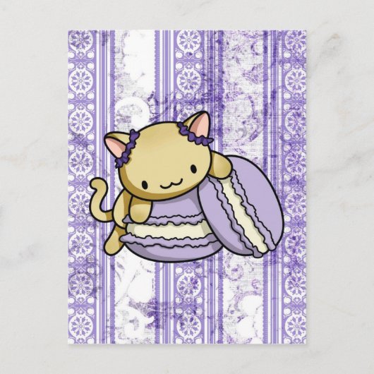Macaron Kitty Postkarte (Vorderseite)