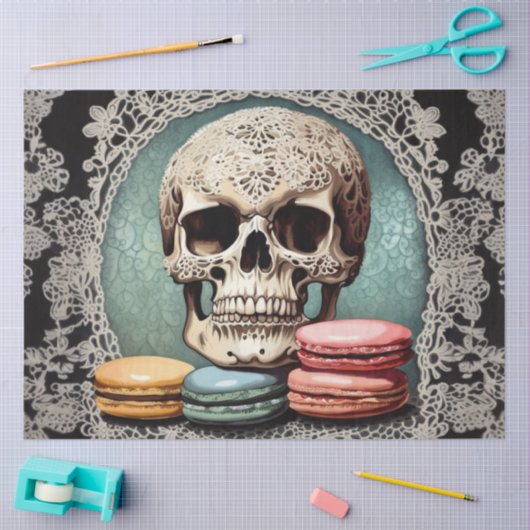 Macaron Lace Skull Decoupage Paper Seidenpapier (Basteln)