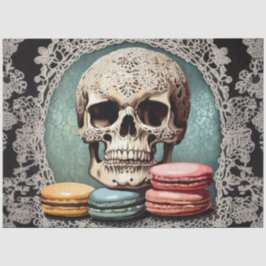 Macaron Lace Skull Decoupage Paper Seidenpapier