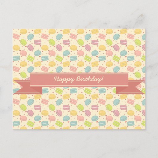 Macaron-Liebe mit Ribbon Postkarte (Vorderseite)