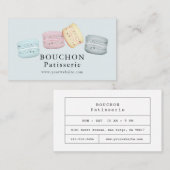 Macaron Light Blue Bakery Business Card Visitenkarte (Vorne/Hinten)