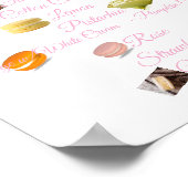 Macaron-Liste Dessert-Tisch Poster (Ecke)