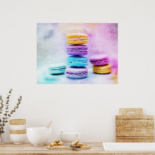 Macaron Macaron Bäckerei Plakat Wasserfarbe (Küche)