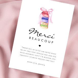 Macaron Merci Beaucoup Französische Bridal Shower Dankeskarte