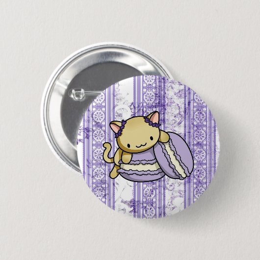 Macaron Miezekatze Button (Vorne & Hinten)