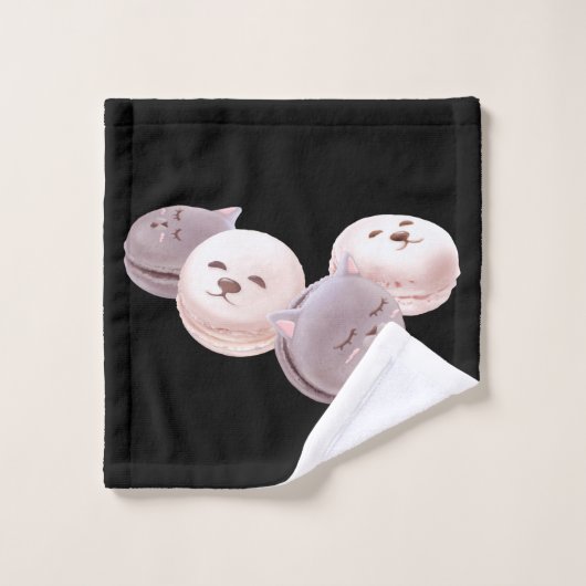 Macaron Muster Badhandtuch Set (Waschlappen)