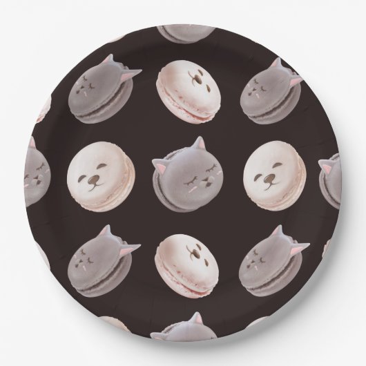 Macaron Muster Pappteller (Vorderseite)