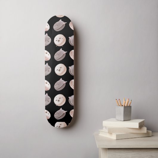Macaron Muster Skateboard (Wandkunst)