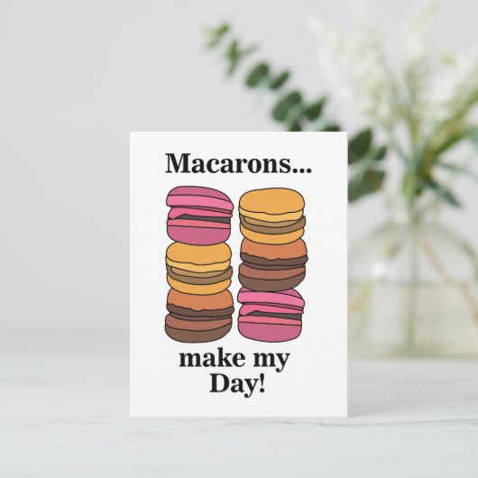 Macaron Pastry Sweet Postkarte (Stehend Vorderseite)