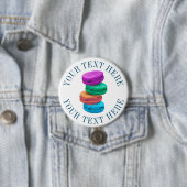 Macaron-Pinback-Buttons mit personalisiertem Text Button (Beispiel)