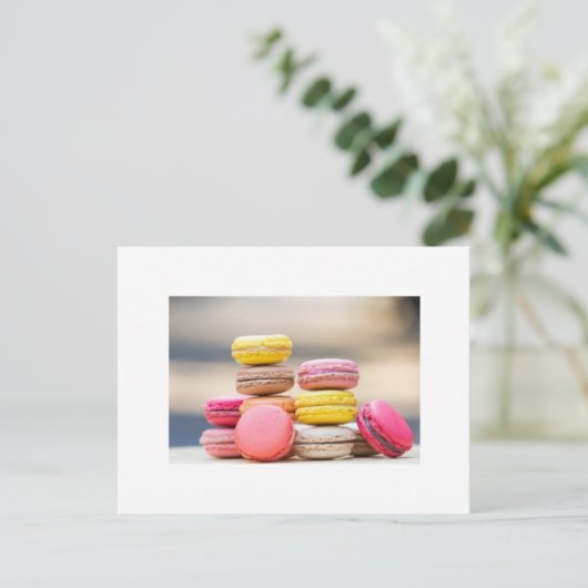 Macaron Postcard Postkarte (Stehend Vorderseite)