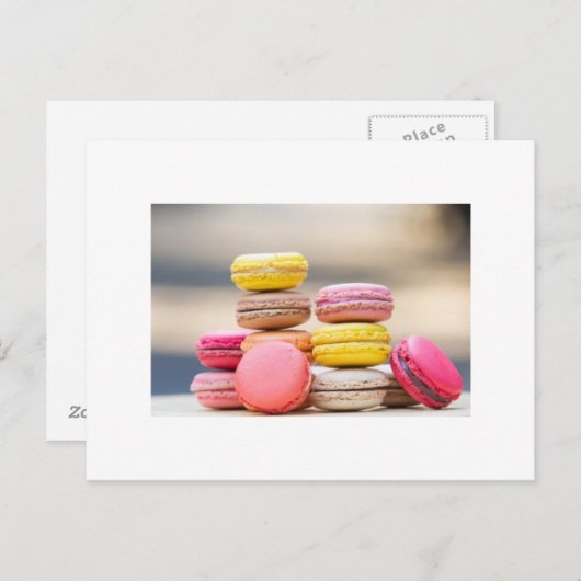 Macaron Postcard Postkarte (Vorne/Hinten)