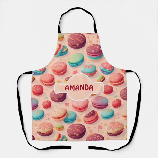 Macaron Rainbow Personalisiertes Muster Schürze (Vorderseite)