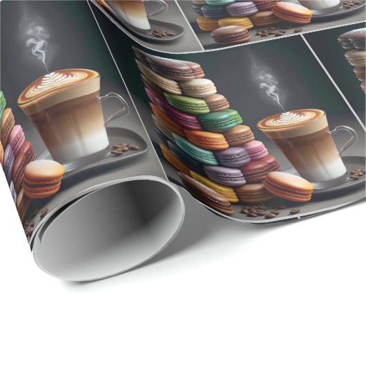 Macaron Stack mit Latte Geschenkpapier (Rolleneckpunkt)