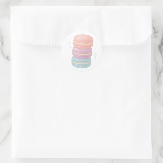 Macaron stack runder aufkleber (Tasche)