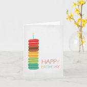 Macaron Stapel-Kuchen - Geburtstags-Karte Karte (Gelbe Blume)