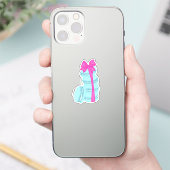 Macaron-Stapel mit rosa Bow Aufkleber (Telefon)