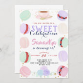 Macaron Sweet Celebration Birthday Einladung (Vorne/Hinten)