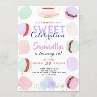Macaron Sweet Celebration Birthday Einladung