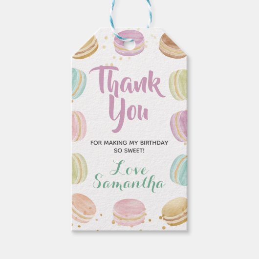 Macaron Sweet Celebration Birthday Geschenkanhänger (Vorderseite)