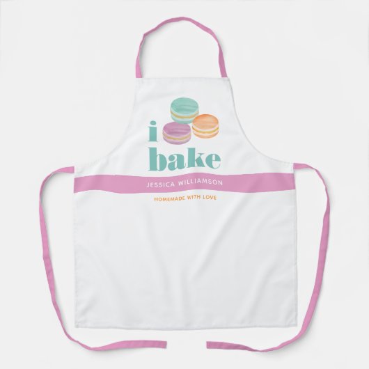 Macaron Turquoise Lila Orange Bold Typografie Schürze (Vorderseite)