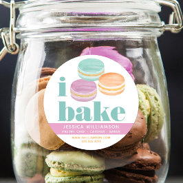 Macaron Turquoise Lila Orange Pastry Köche Bake Runder Aufkleber