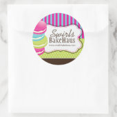 Macaron und Dessert - Verpackungsaufkleber Runder Aufkleber (Tasche)