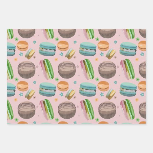 Macaron Wrapping Paper Sheet Set Geschenkpapier Set (Vorderseite 2)