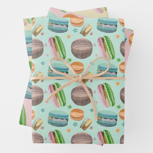 Macaron Wrapping Paper Sheet Set Geschenkpapier Set (Beispiel)