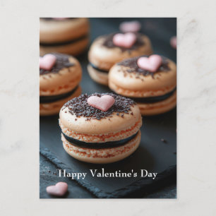 Macarones mit Herzen Valentinstag Postkarte