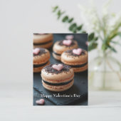 Macarones mit Herzen Valentinstag Postkarte (Stehend Vorderseite)